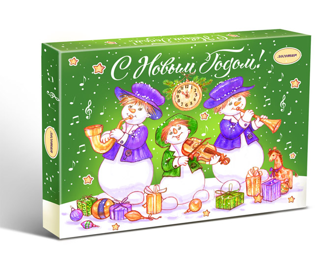 Дизайн для кондитерской упаковки "С Новым годом!"