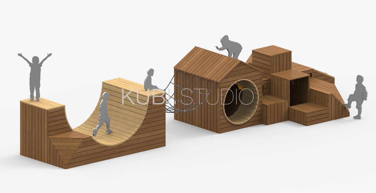 Детский городок "Куби" с рампой