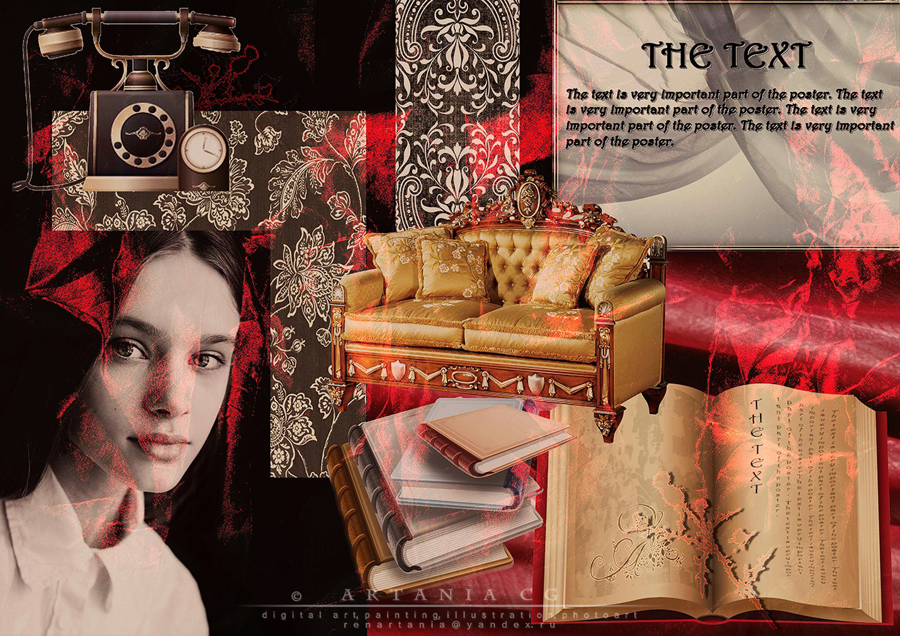 Коллаж - заготовка для постера/иллюстрации/обложки книги 