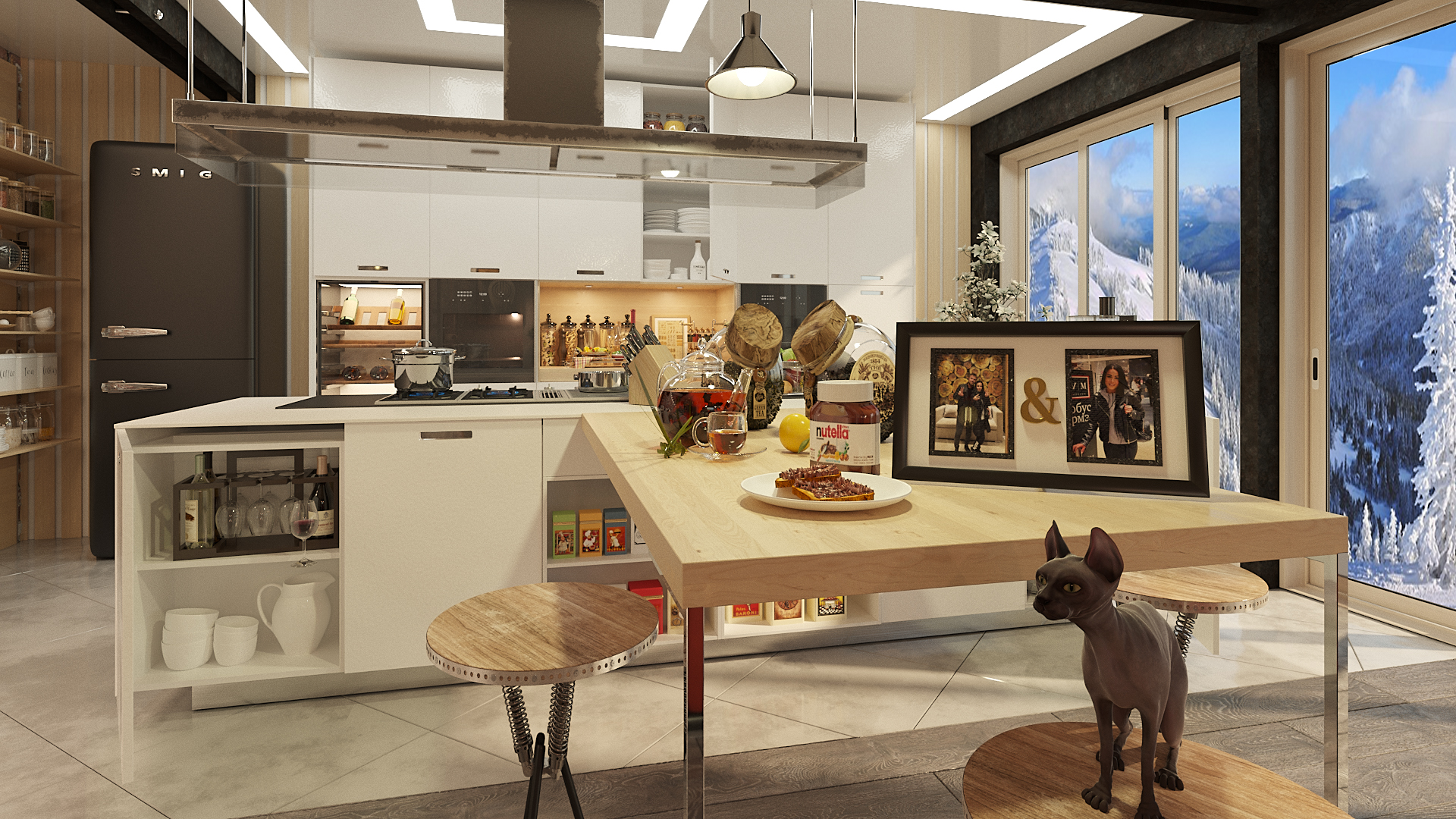 Проект кухни-гостинной в горах