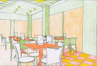 Эскиз интерьера для блинной БЛИНОК 2