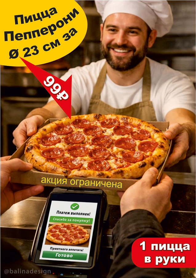 Вариант постера для пицерии.