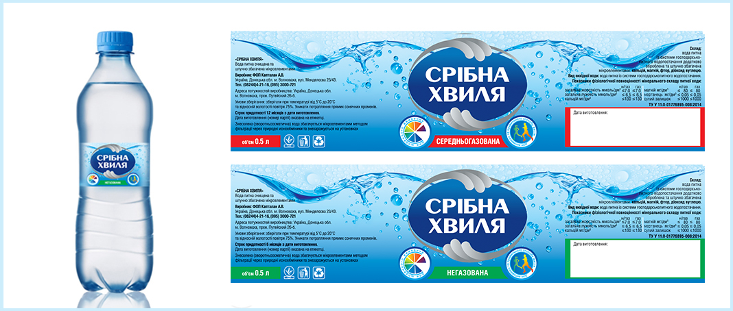 этикетка на воду "Срібна хвиля"