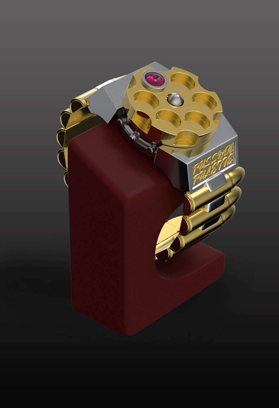 Браслет часы "Русская рулетка" с крышкой. вариант7