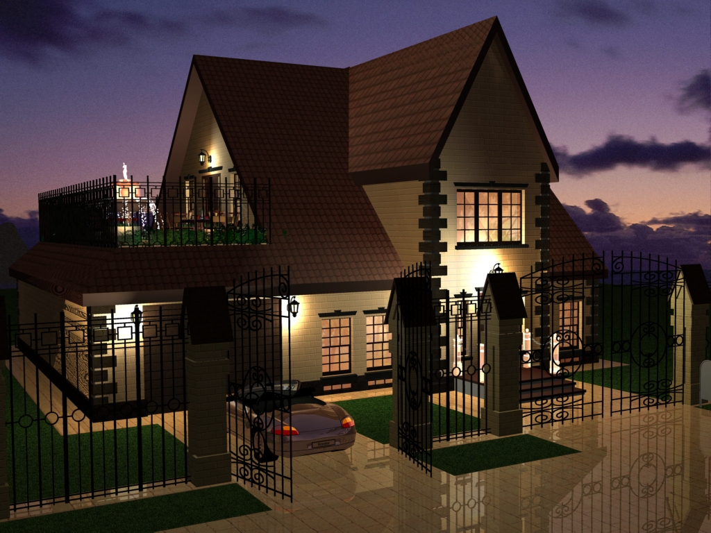 Визуализация коттеджа вар2