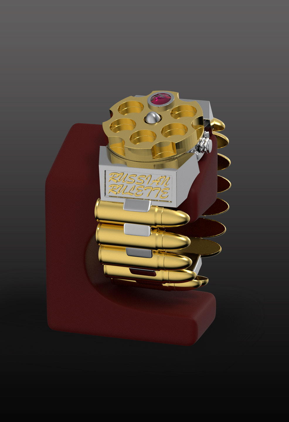 Браслет часы "Русская рулетка" с крышкой. вариант2