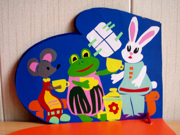 макет книжки "рукавичка"