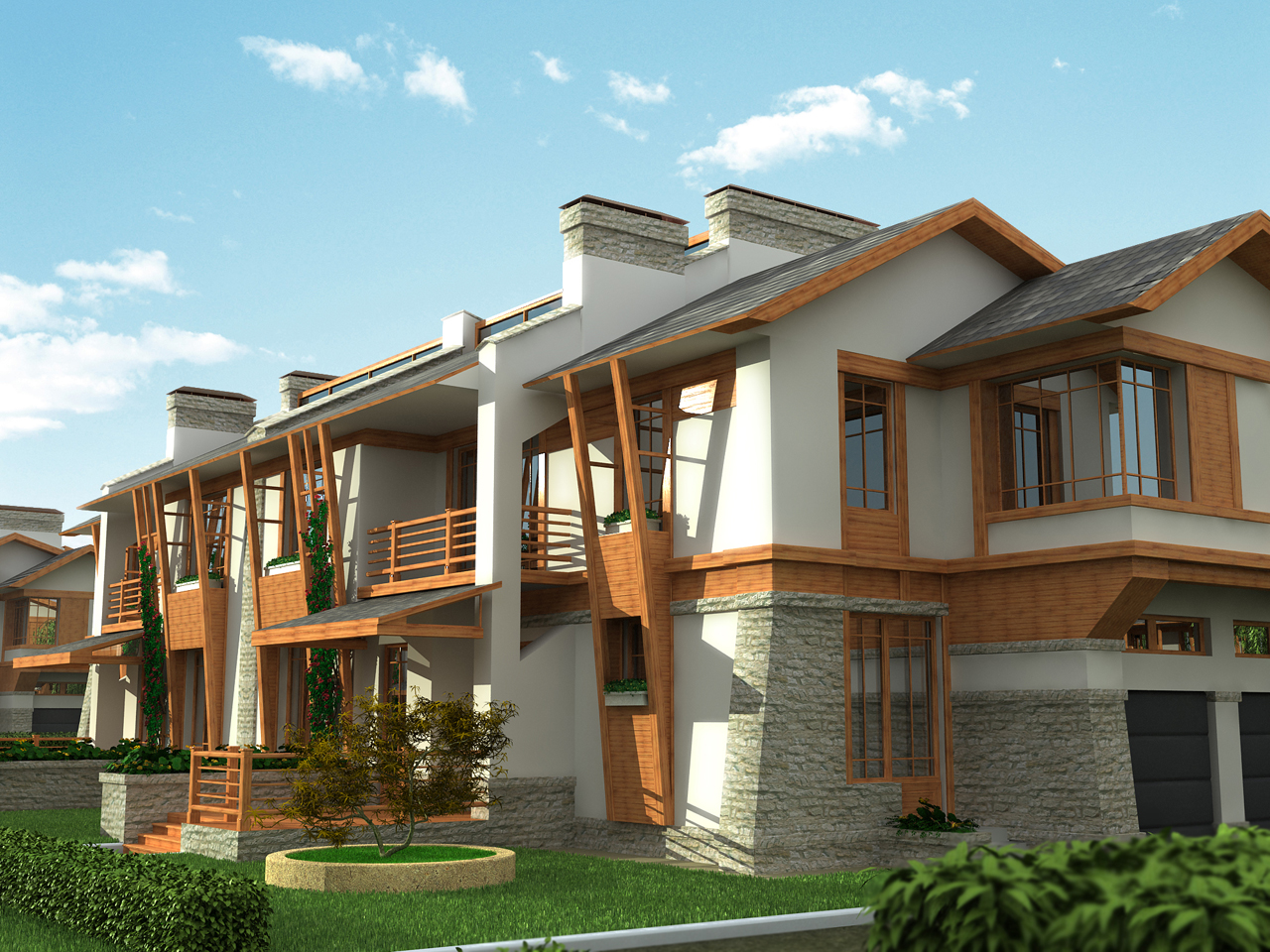 Блокированный дом в "японском" стиле