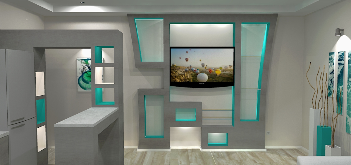 Кухня объединенная с гостиной