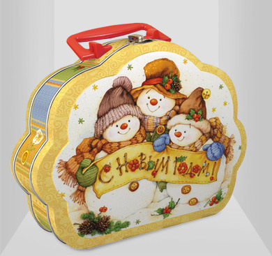 Жестяной новогодний сундучок.