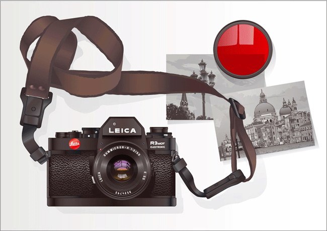 "Leica R3 Mot electronic". Векторная графика.