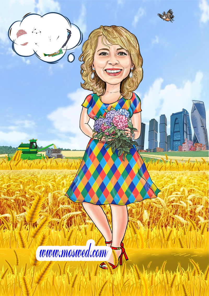 шарж на девушку