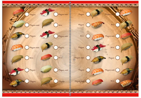 Суши-бар «Silla» дизайн разворота меню