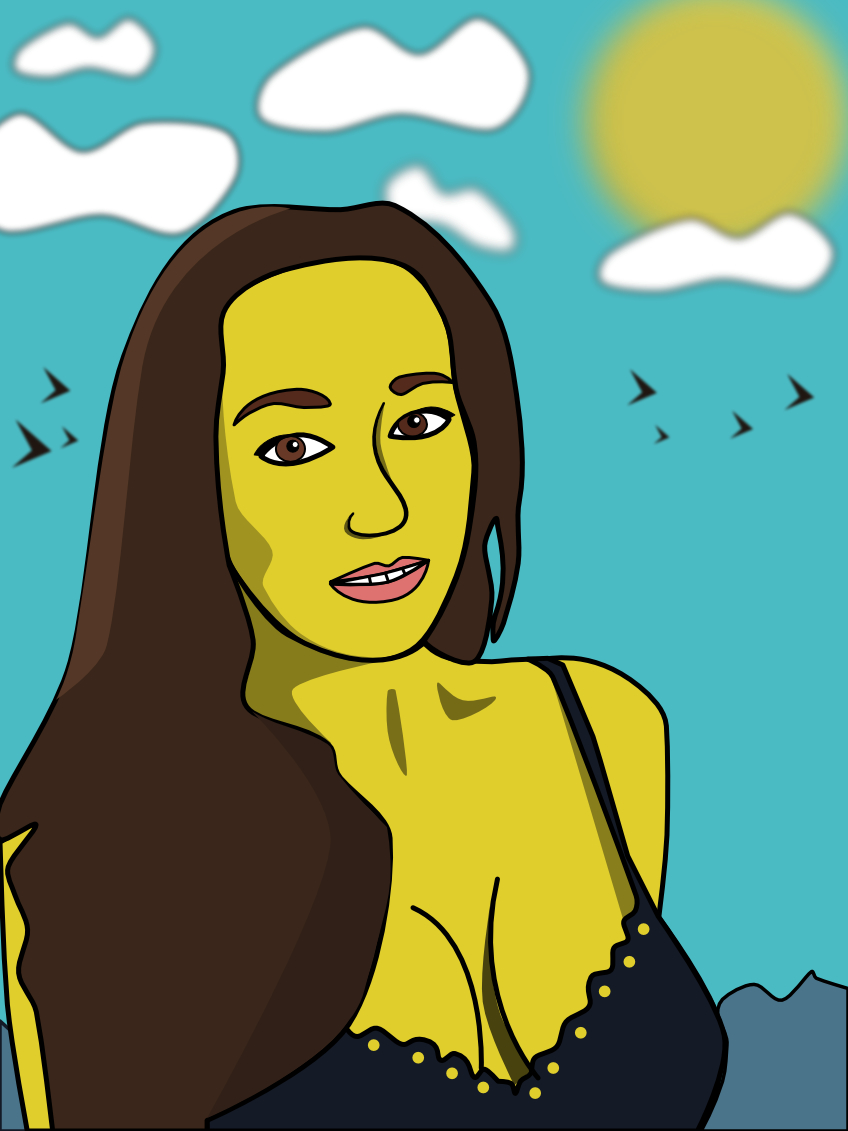 Срисованная девушка для аватара