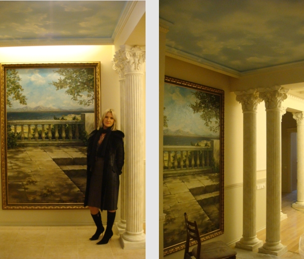 картина, роспись лепнины" под камень"