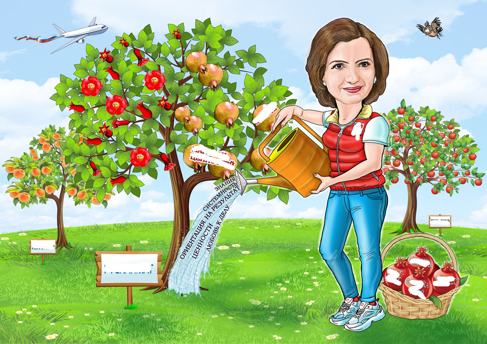 шарж на женщину