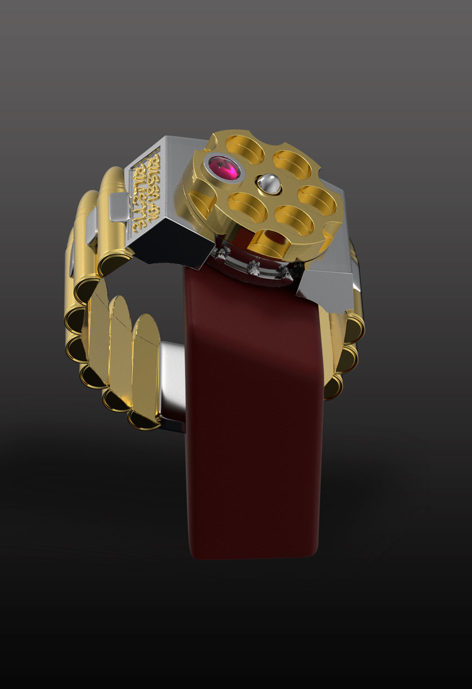 Браслет часы "Русская рулетка" с крышкой. вариант 8