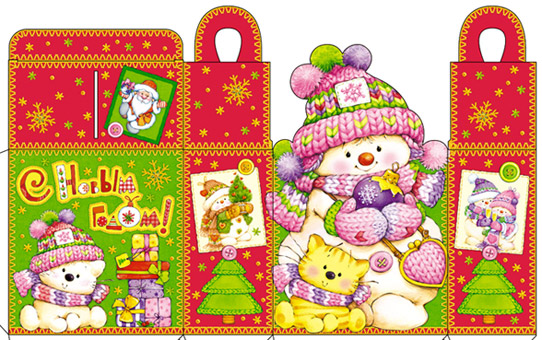 картонная новогодняя упаковка (раскладка)