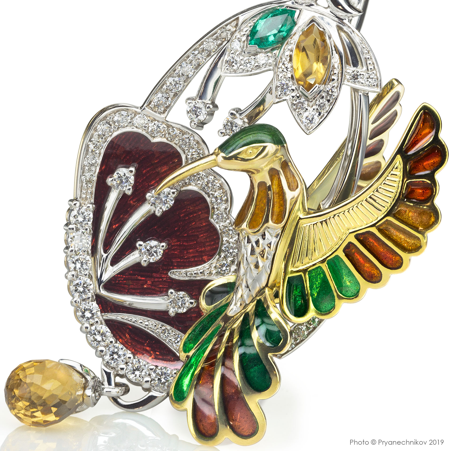 Ювелирные изделия с горячей эмалью бриллиантами и драгоценными камнями