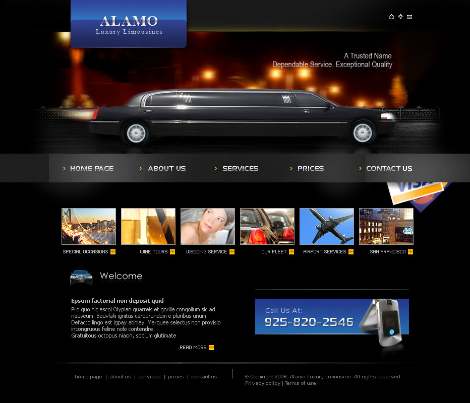 Сайт компании проката лимузинов