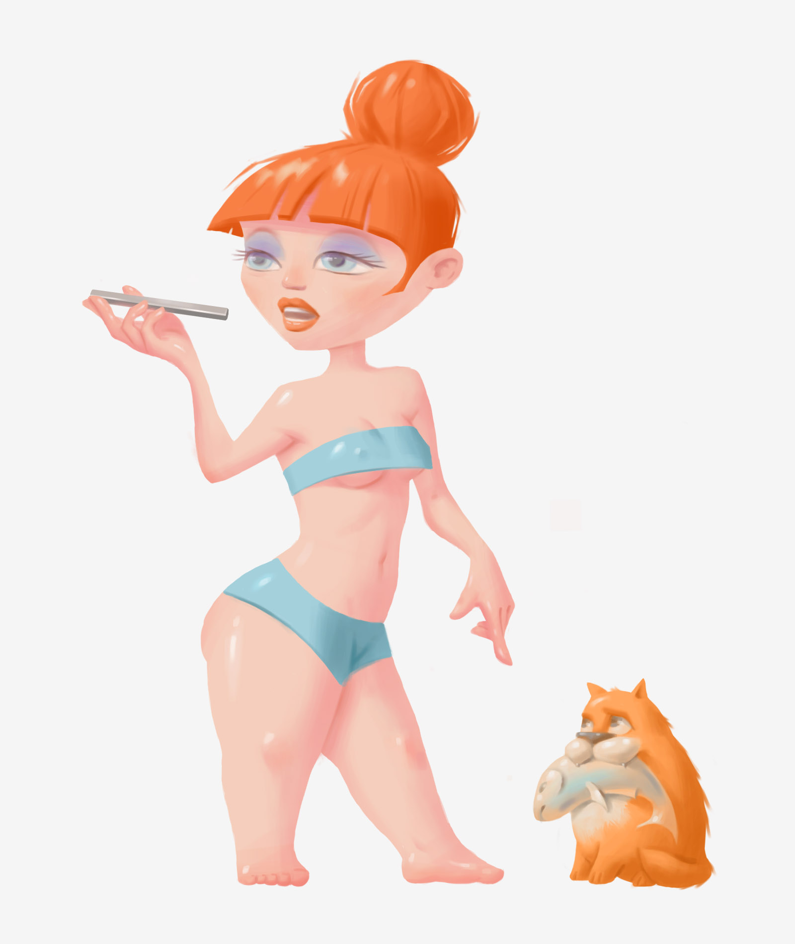 Девушка с котом