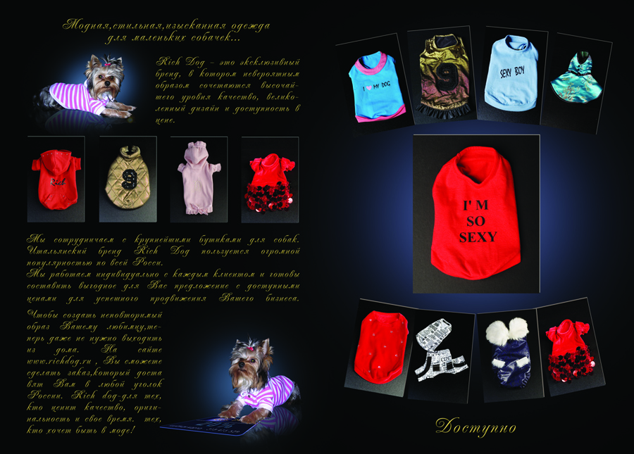 Буклет к выставке, компания "RICH DOG"(стр 2,7)