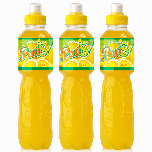 Этикетка сильно газированного напитка "Рай`s"