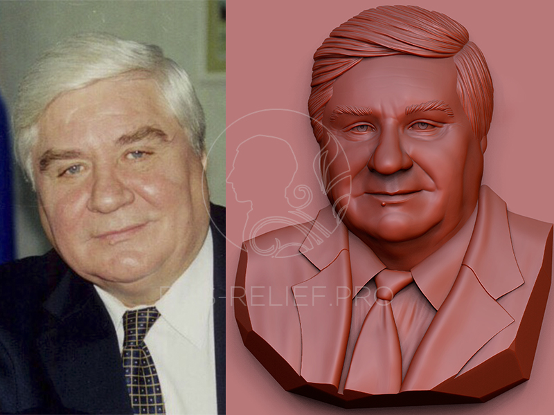 Бронзовый портретный барельеф