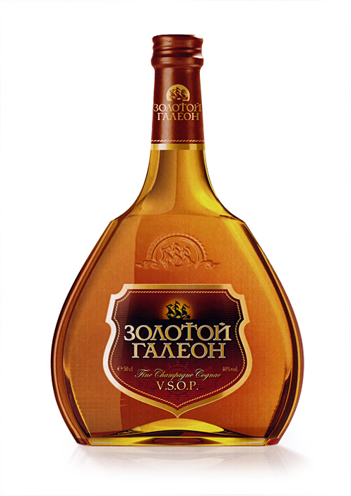 Коньяк "Золотой Галеон". Один из концептов.