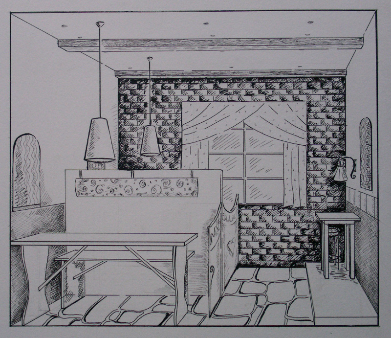 Проект кафе "3 поросенка". малый зал.