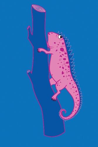 Розовый ящер