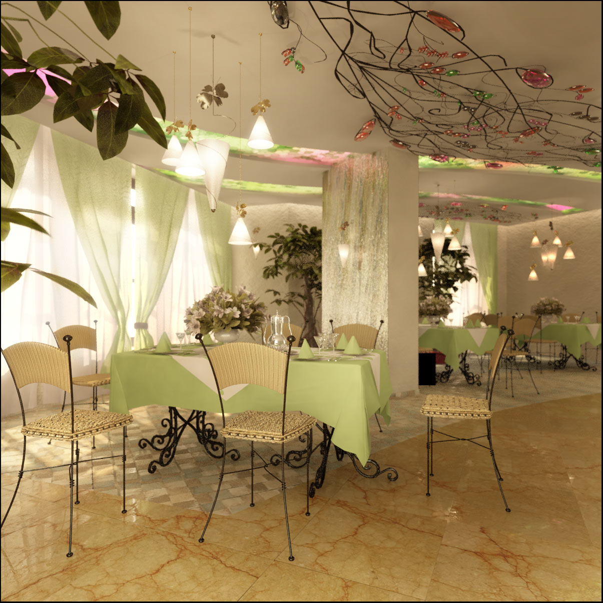 Визуализация кафе.