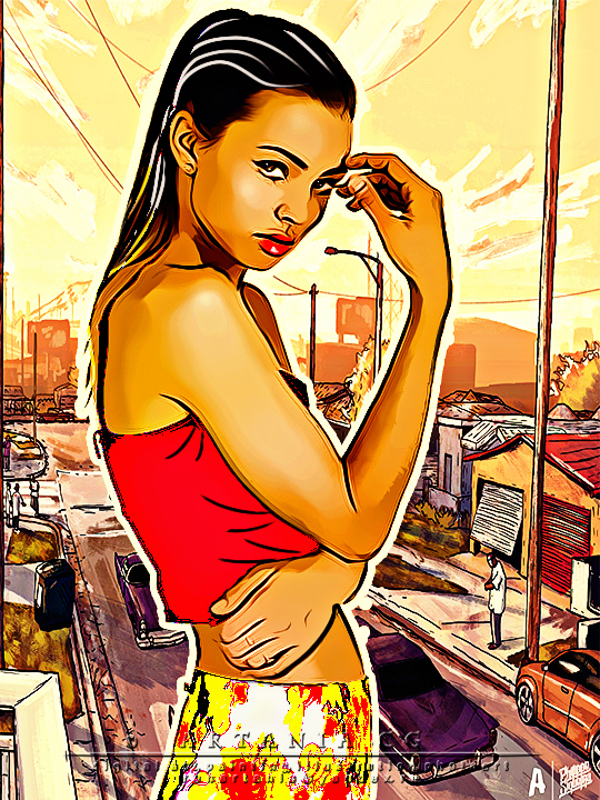 Плакат/постер/иллюстрация в стиле GTA