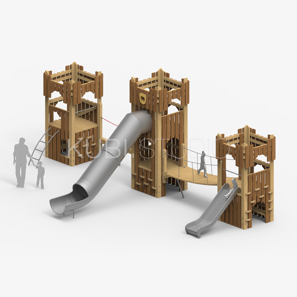 Большая крепость с горкой