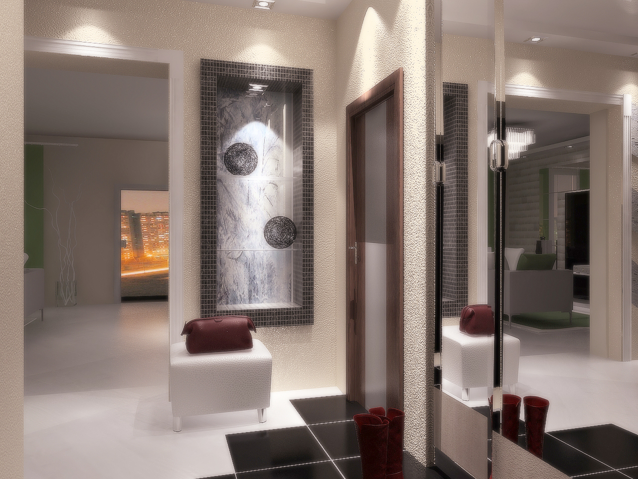 входная зона зимнего интерьера