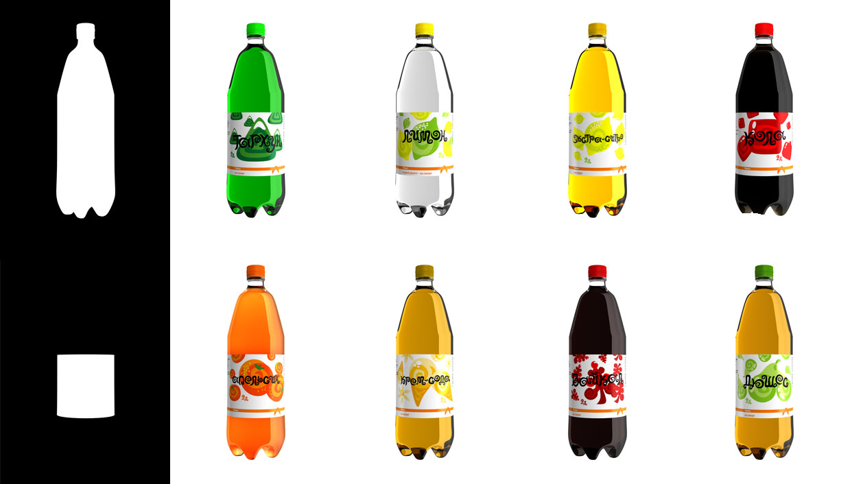 набор 3D бутылок