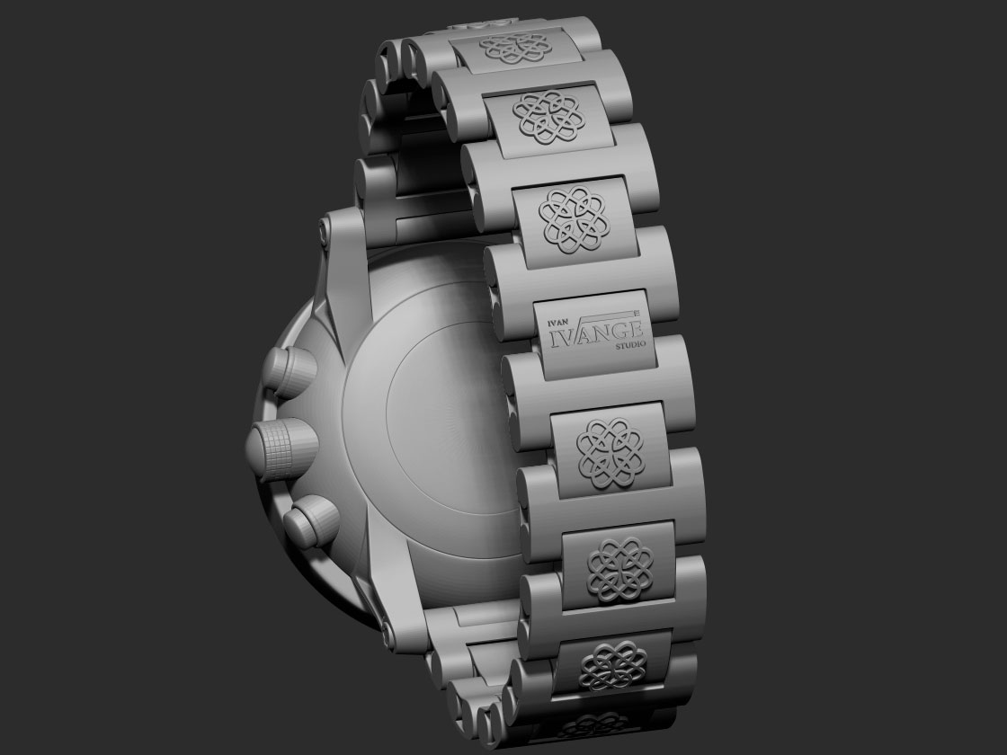 3Д моделирование. Часы-браслет с крышкой "Медуза"