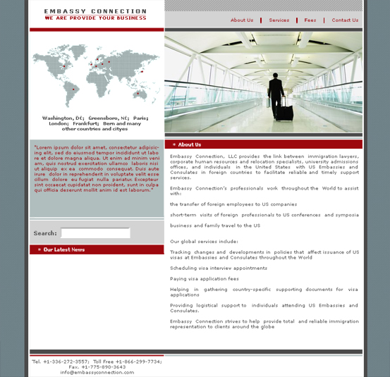 Дизай сайта Embassy Connecton