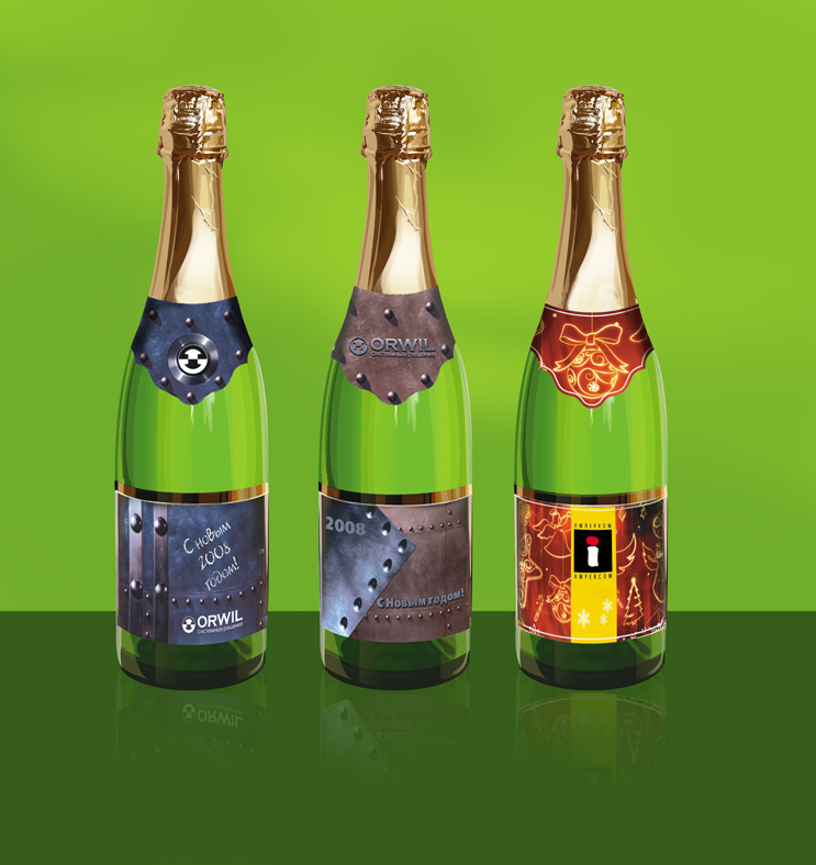 новогодняя этикетка шампанское