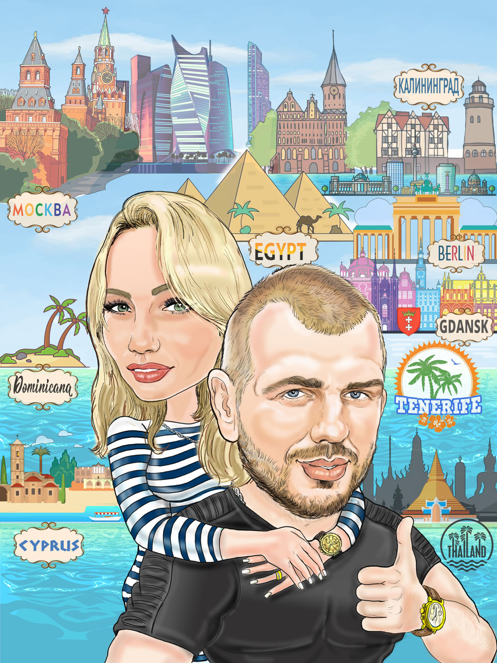 шарж по фото компьютерный 