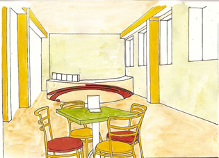 Эскиз интерьера для блинной БЛИНОК