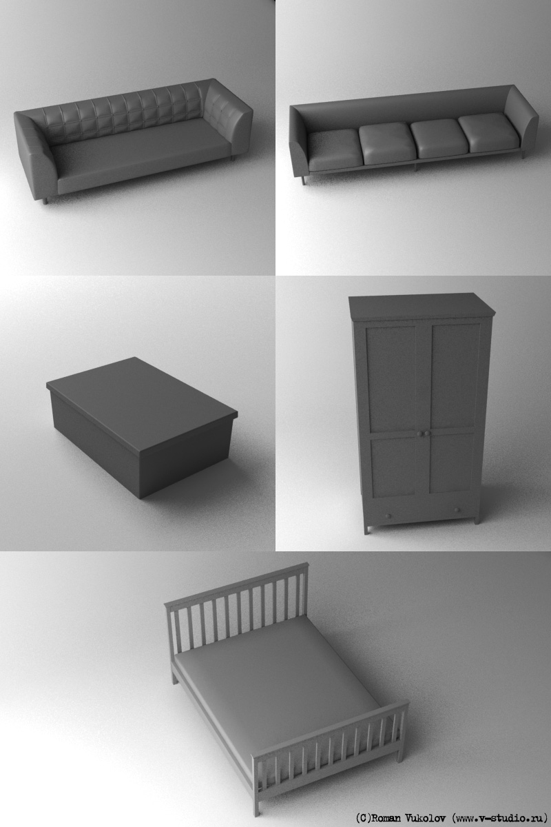 Модели предметов интерьера