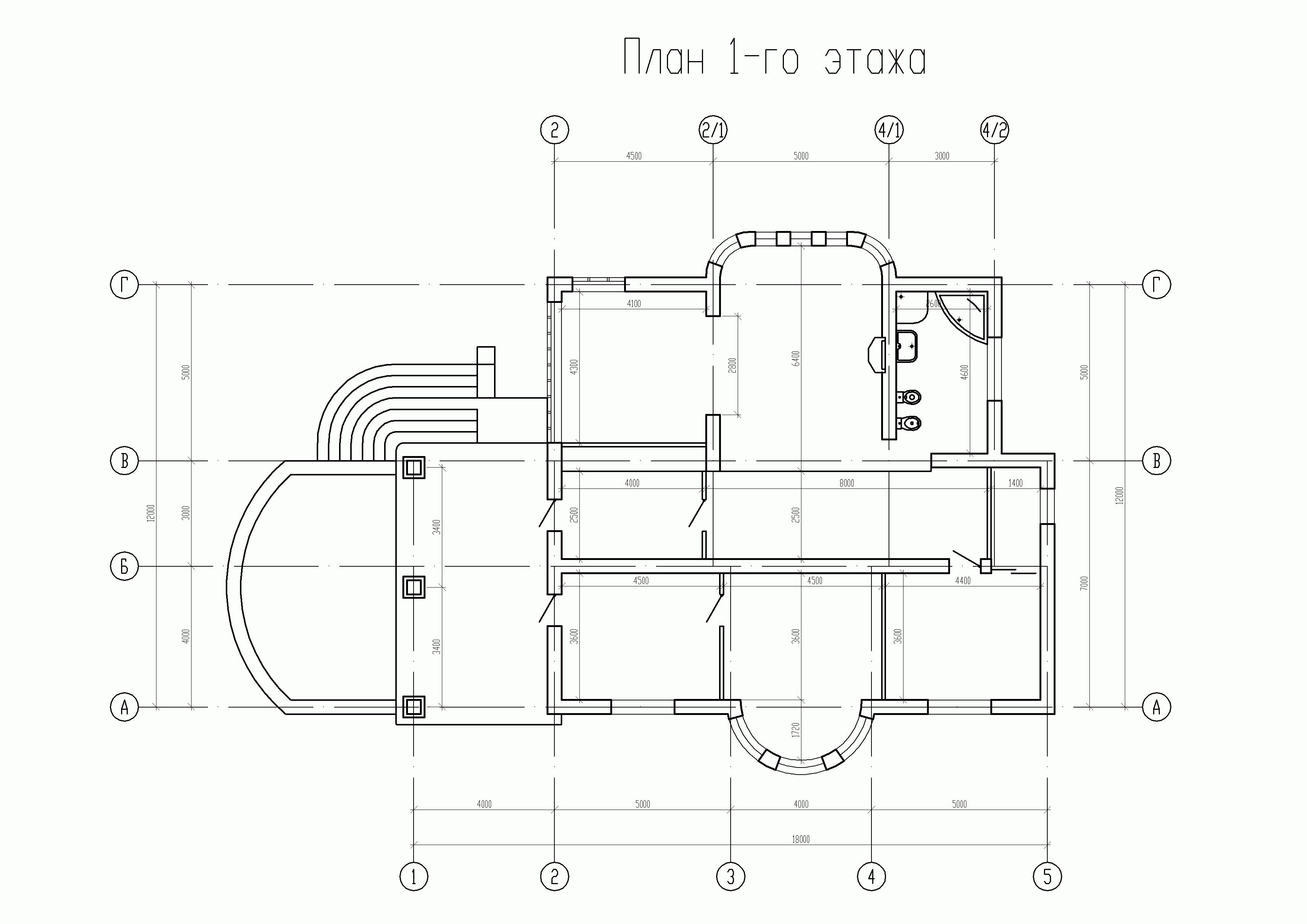 План 1-го этажа строющегося дома