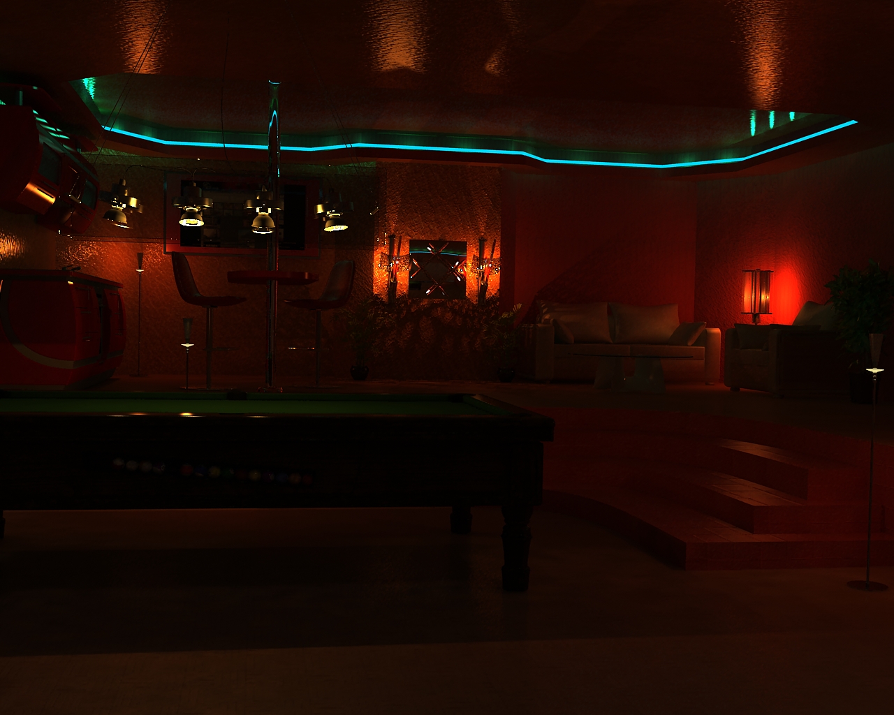 ночьной интерьер