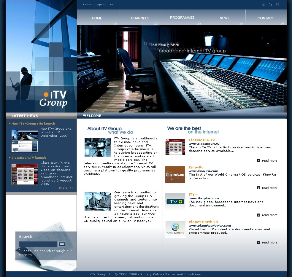 Сайт международной компании "iTV- Group"