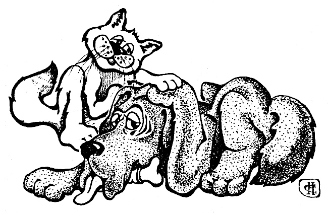 Рисунок для газеты Кот и пёс"