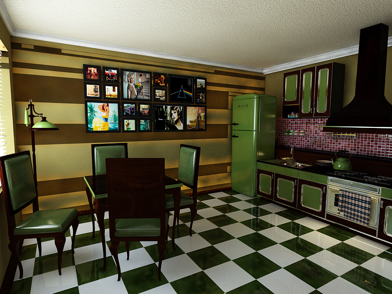 Дизайн-проект интерьеров квартиры в стиле "Ретро"