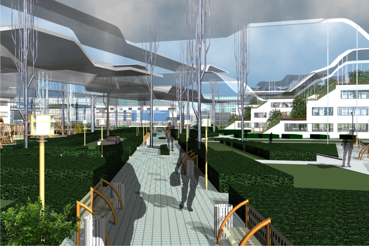 Экспериментальный жилой комплекс с применением тентовых конструкций