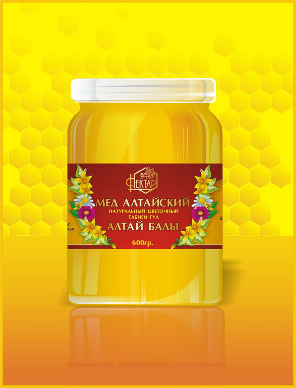 Этикетка «Мед Алтайский-Нектар»