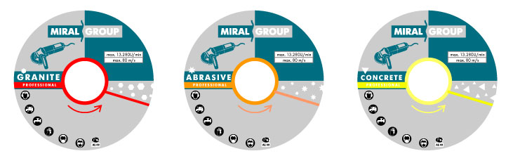 Наклейки на алмазные диски для компании "Miral Group"